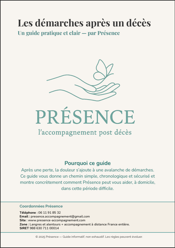 Guide gratuit - Démarches après un décès